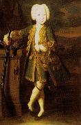 Louis Caravaque Portrait of a boy. Was att. as Peter III or Peter II's portrait, possibly Elizabeth in men's dress oil painting